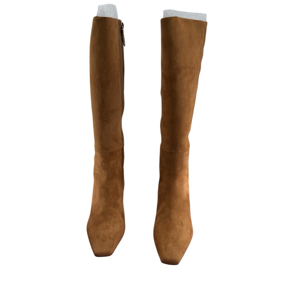 Cult Gaia NEW Zuri Knee High Boot in Camel Brown Gold Sculptural Heel Size 7 - Picture 5 of 11